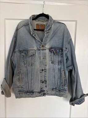 Vintage Levi's Distressed Jean Jacket with Red Tab